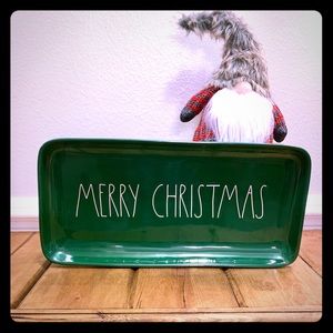 Rae Dunn green merry Christmas platter
